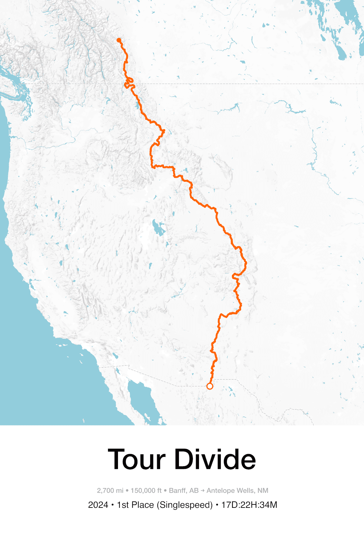 Custom print of the Tour Divide