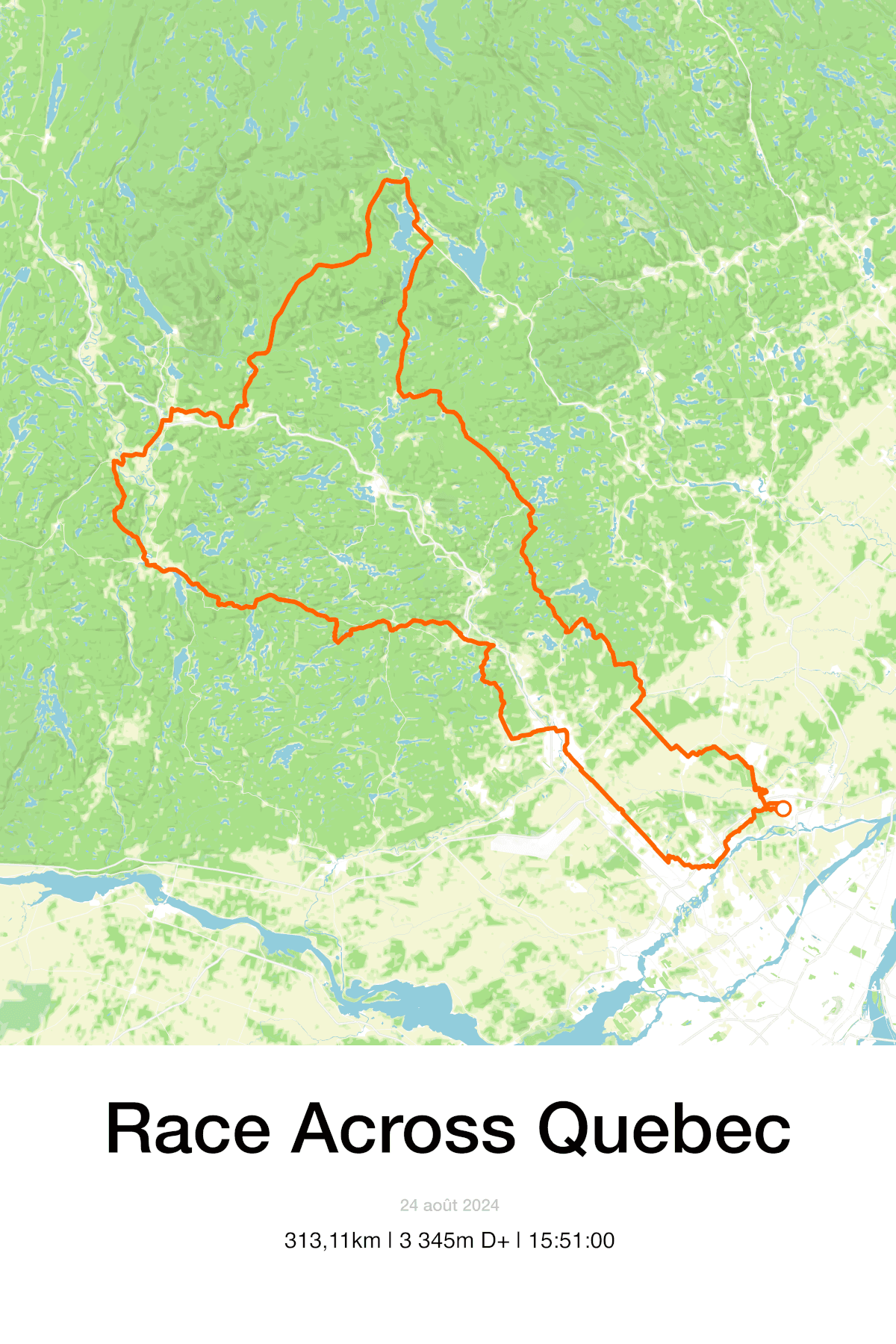 Custom print of the Race across Quebec