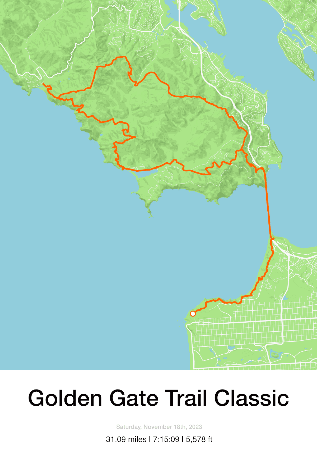 Custom print of the Golden Gate Trail CLassic
