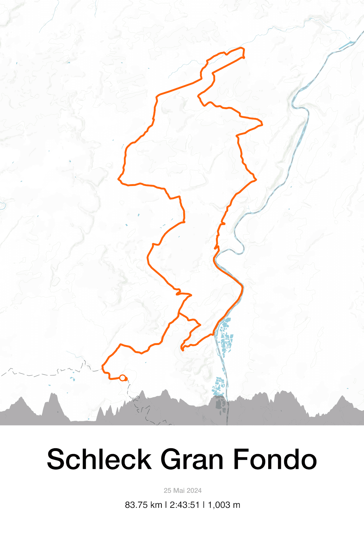 Custom print of the Gran Fondo Schelck 2023